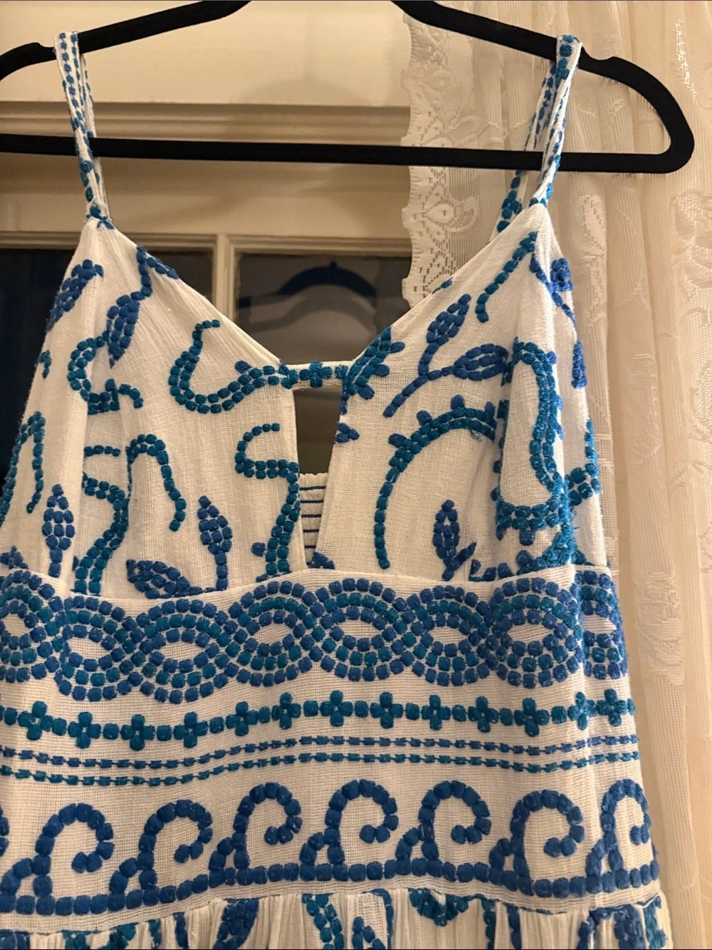 Maeve by Anthropologie Sun Dress with Blue Embroidery - Picture 8 of 15